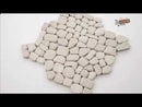 White Pebble 11.42" x 11.42" Tumbled Marble Mesh-Mounted Mosaic Tile Pattern-MSI Collection