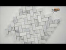 Calacatta Cressa Herringbone 12"x12" Honed Marble Mesh-Mounted Mosaic Tile Pattern- MSI Collection
