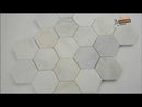 Greecian White 11.85" x 12.84" Polished Marble Mesh-Mounted Mosaic Tile 3" Hexagon-MSI Collection