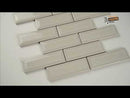 Portico Pearl Beveled 12" x 12" Glossy Ceramic Mesh-Mounted Mosaic Tile 2" x 6"-MSI Collection