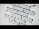Ice Bevel Subway 11.73"x11.73" Glass Mesh-Mounted Mosaic Tile 2"x6" - MSI Collection