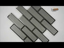 Champagne Bevel Subway 11.73"x11.73" Glass Mesh-Mounted Mosaic Tile 2"x6" - MSI Collection