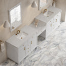 James Martin Bellshire 120" Double Bathroom Vanity, Bright White