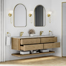 James Martin Allamari 72" Floating Double Bathroom Vanity, Dune Mist