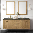 James Martin Laurent 72" Dual Mount Double Bathroom Vanity, Light Natural Oak