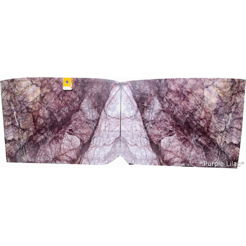 purple lilac marble slabs polished 2cm slabs 2 slabs bookmatching front view