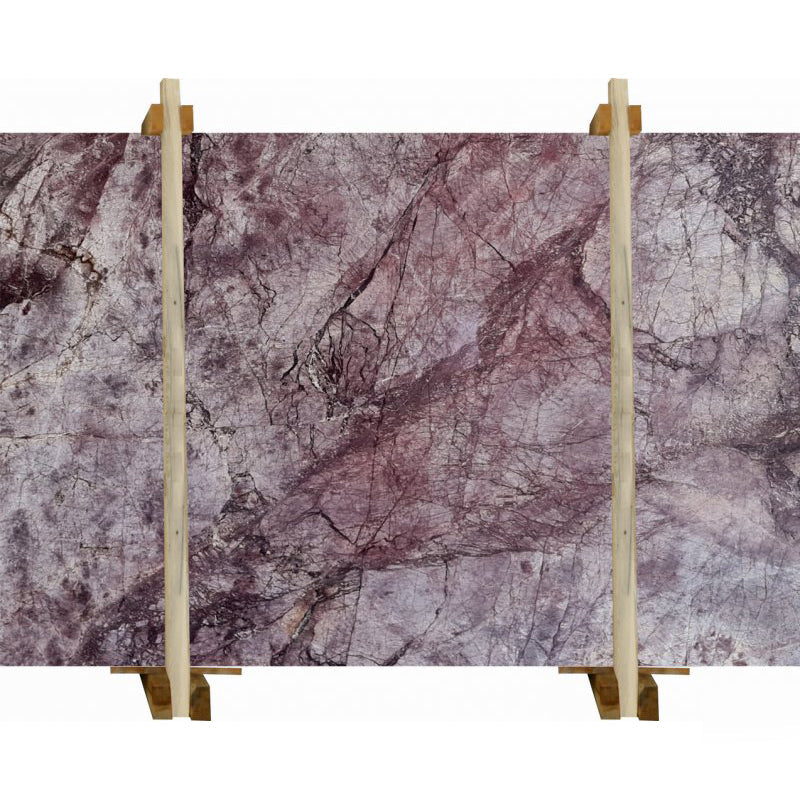 purple lilac marble slabs polished 2cm slabs packed on wooden bundle front view