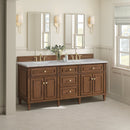 James Martin Lorelai 72" Double Bathroom Vanity, Mid-Century Walnut