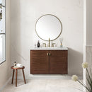 James Martin Amberly 36" Dual Mount Single Bathroom Vanity, Mid-Century Walnut