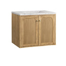 James Martin Laurent 30" Dual Mount Single Bathroom Vanity, Light Natural Oak