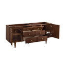 James Martin Amberly 72" Dual Mount Double Bathroom Vanity, Mid-Century Walnut