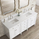 James Martin Brittany 72" Double Bathroom Vanity, Bright White