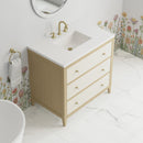 James Martin Celeste 36" Single Bathroom Vanity, Sunwashed Oak with Embossed Shagreen Drawer Fronts