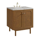 James Martin Laurent 30" Dual Mount Single Bathroom Vanity, Honey Oak