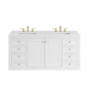 James Martin Chicago 60" Double Bathroom Vanity, Glossy White