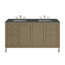 James Martin Chicago 60" Double Bathroom Vanity, Walnut Whisper