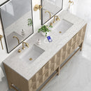 James Martin Emmeline 72" Double Bathroom Vanity, Pebble Oak