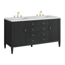 James Martin Myrrin 60" Double Bathroom Vanity, Carbon Oak
