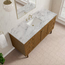 James Martin Laurent 60" Dual Mount Single Bathroom Vanity, Honey Oak