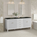 James Martin Myrrin 72" Double Bathroom Vanity, Bright White