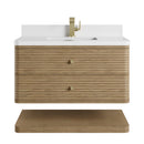 James Martin Allamari 36" Floating Single Bathroom Vanity, Dune Mist