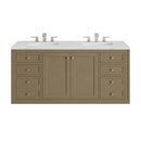 James Martin Chicago 60" Double Bathroom Vanity, Walnut Whisper