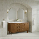 James Martin Laurent 60" Dual Mount Double Bathroom Vanity, Honey Oak
