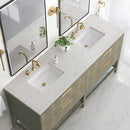 James Martin Emmeline 72" Double Bathroom Vanity, Pebble Oak