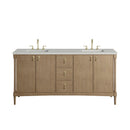 James Martin Kinnsden 72" Double Bathroom Vanity, Weathered Oak