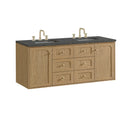 James Martin Laurent 60" Dual Mount Double Bathroom Vanity, Light Natural Oak