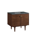 James Martin Amberly 36" Dual Mount Single Bathroom Vanity, Mid-Century Walnut