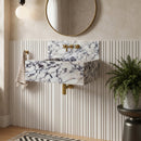 Calacatta Viola Marble Rectangular Wall-mount Bathroom Sink with 10" Backsplash (W)16" (L)32" (H)10"