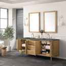 James Martin Laurent 72" Dual Mount Double Bathroom Vanity, Light Natural Oak