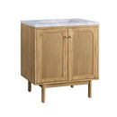 James Martin Laurent 30" Dual Mount Single Bathroom Vanity, Light Natural Oak