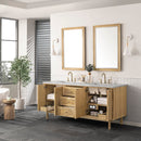 James Martin Laurent 72" Dual Mount Double Bathroom Vanity, Light Natural Oak