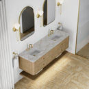 James Martin Allamari 72" Floating Double Bathroom Vanity, Dune Mist