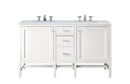 James Martin Addison 60" Double Bathroom Vanity, Glossy White