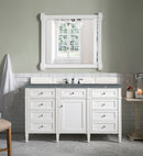 James Martin Brittany 60" Single Bathroom Vanity, Bright White
