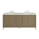 James Martin Chicago 72" Double Bathroom Vanity, Walnut Whisper