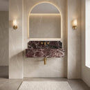 Rosso Levanto Marble Wall-mount Bathroom Sink with 11" Backsplash (W)16" (L)30" (H)12"