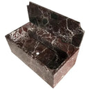Rosso Levanto Wall Mount Marble Bathroom Sink With Backsplash 30 x 16