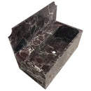 Rosso Levanto Wall Mount Marble Bathroom Sink With Backsplash 30 x 16