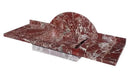 Rosso Levanto Red Marble Wall Mount Sink 52 Inch Rectangular