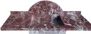 Rosso Levanto Red Marble Wall Mount Sink 52 Inch Rectangular