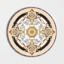 Round Aluminum Backed Multi Finish Flourishing Black Marble Medallions 48