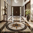 Round Aluminum Backed Multi Finish North Star Marble Medallions 36