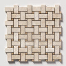 Royal Beige&amp;emperador Light Polished Basket Weave Marble Mosaics 12x12