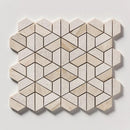 Royal Beige Textured 3d Hexagon Marble Mosaics 10 3/8x12
