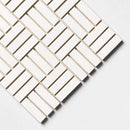 Royal White Glossy Meshed Ceramic Mosaics 12x12
