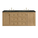 James Martin Laurent 60" Dual Mount Double Bathroom Vanity, Light Natural Oak
